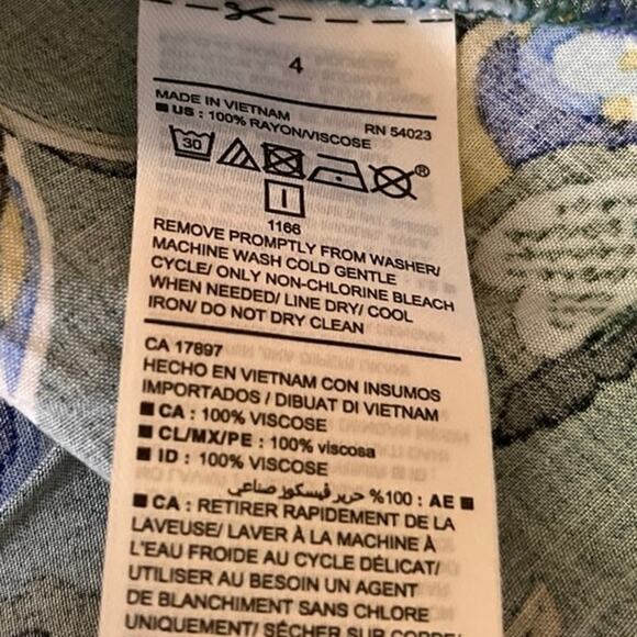 Old Navy Green Floral Print Bell Sleeves Fit & Flare Knee Length Sheath Dress 4 - Picture 5 of 5